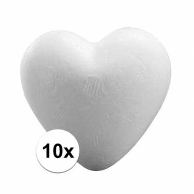 Valentijn 10x piepschuim harten 12 cm kado