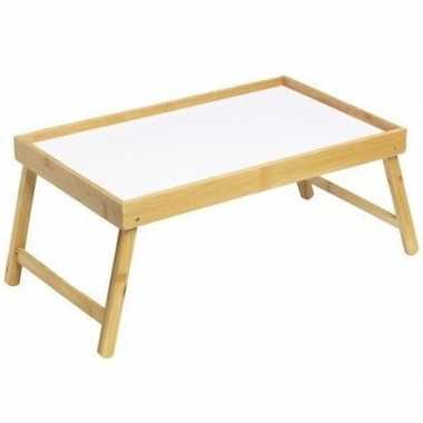 Valentijn ontbijt op bed dienblad bamboe 50 x 30 cm kado