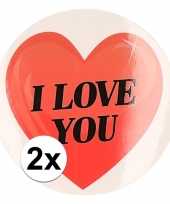 2 x kadostickers i love you hart 9 cm