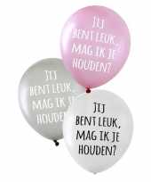 30x stuks valentijn ballonnen jij bent leuk mag ik je houden kado