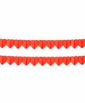 5x stuks rode hartjes valentijn love thema slinger van 4 meter kado