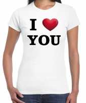 I love you valentijn t shirt wit voor dames kado