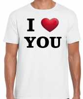 I love you valentijn t shirt wit voor heren kado