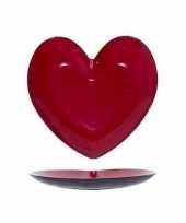 Rood hart plastic bord schaal 25 cm kado