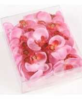 Valentijn 18x roze strooi vlinderorchideeblaadjes decoratie kado