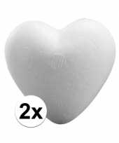 Valentijn 2x piepschuim harten 15 cm kado
