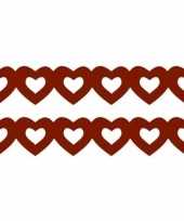 Valentijn 2x stuks rode hartjes slingers van papier kado