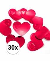 Valentijn 30x mega confetti rode hartjes kado