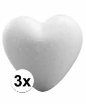 Valentijn 3x piepschuim harten 12 cm kado