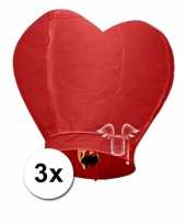 Valentijn 3x wensballon rood hart 100 cm kado