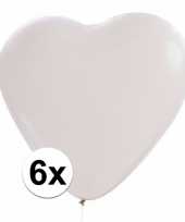 Valentijn 6x hartjes ballonnen wit kado