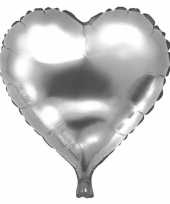 Valentijn folie helium ballon zilveren hart 49 cm kado