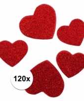 Valentijn glitter hartjes stickertjes 120 stuks kado
