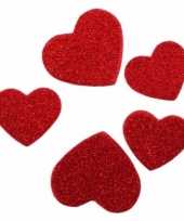 Valentijn glitter hartjes stickertjes 60 stuks kado