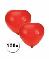 Valentijn hartjes ballonnen rood 100 stuks kado
