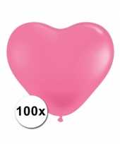 Valentijn hartjes ballonnen roze 15 cm 100 stuks kado