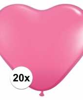 Valentijn hartjes ballonnen roze 20 stuks kado