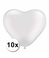 Valentijn hartjes ballonnen wit 10 stuks kado