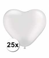 Valentijn hartjes ballonnen wit 25 stuks kado