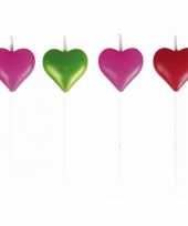 Valentijn hartjes kaarsjes gekleurd 8 stuks kado