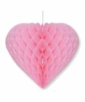 Valentijn lichtroze decoratie hart 15 cm kado