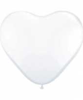 Valentijn qualatex hartjes ballon wit 90 cm kado