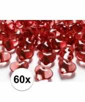 Valentijn rode decoratie hartjes diamantjes 60 stuks kado