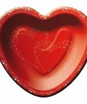 Valentijn rode hartjes feestbordjes kado
