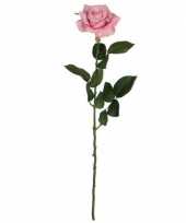 Valentijn roze roos kunstbloem 66 cm kado