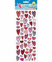 Valentijn stickervel hartjes roze rood kado